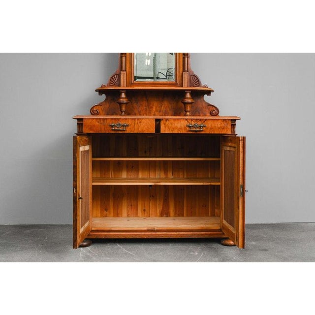 Gründerzeit Sideboard in Walnut with Mirrored Top, 1800s For Sale - Image 15 of 18
