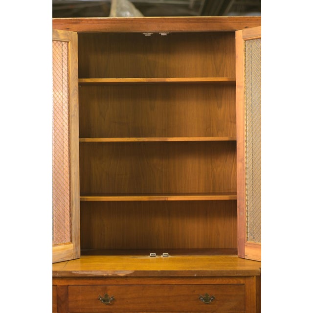 1960s Walnut Veneer Kitchen Storage Cabinet For Sale - Image 11 of 16