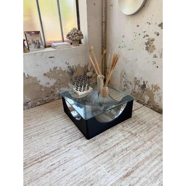 Coffee Table with Molded Base and Chrome, 1970s For Sale - Image 6 of 18