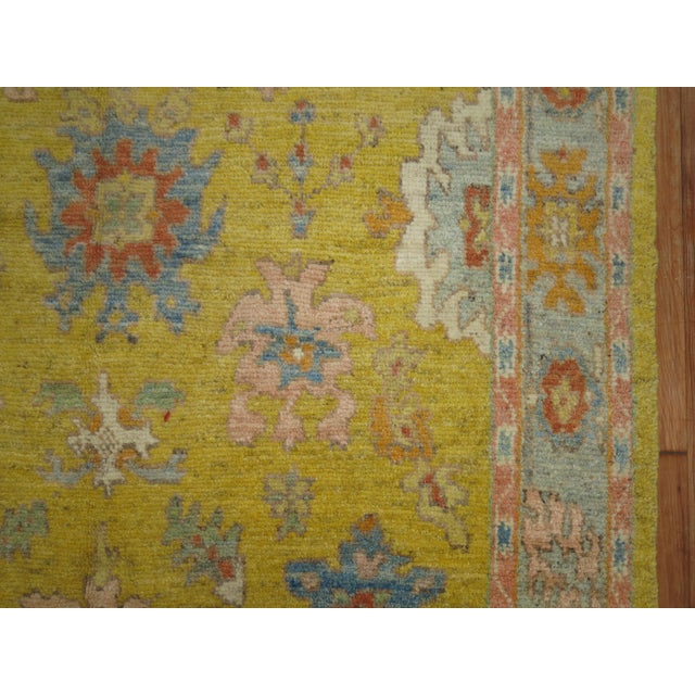Early 21st Century Yellow Turkish Oushak - 5' x 7' For Sale - Image 4 of 6