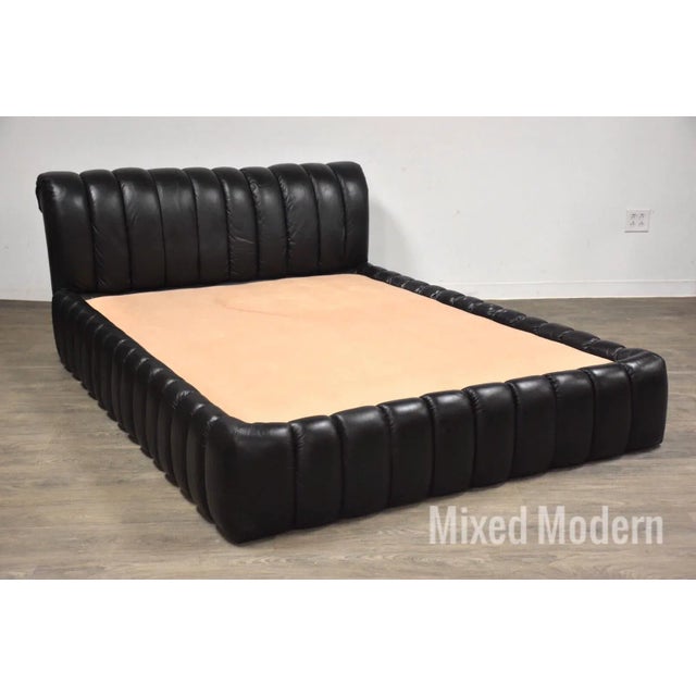 1980s Jay Spectre Black Leather Queen Bed For Sale - Image 11 of 11