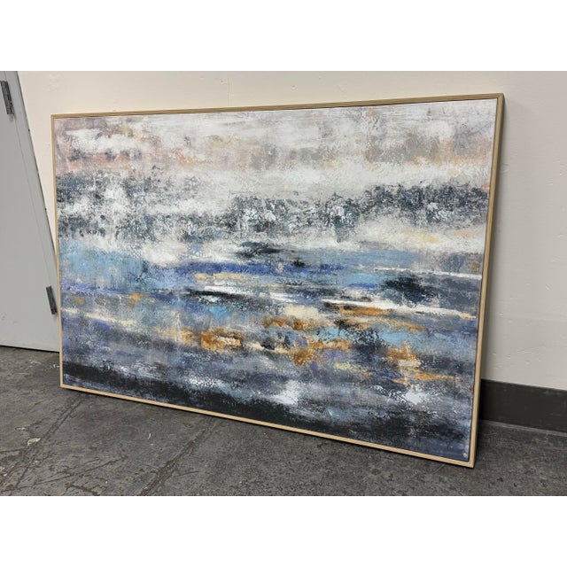 Design Plus Gallery presents an Abstract Print on Canvas by Burns. This large-scale abstract work displays an atmospheric...