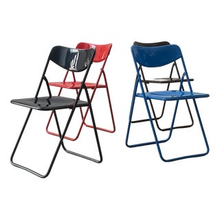 Vintage Ted Folding Chairs by Niels Gammelgaard for Ikea, 1970s, Set of 4 For Sale