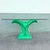 Boho Chic Boho Chic Green Banana Leaf Glass Top Console Table For Sale - Image 3 of 9