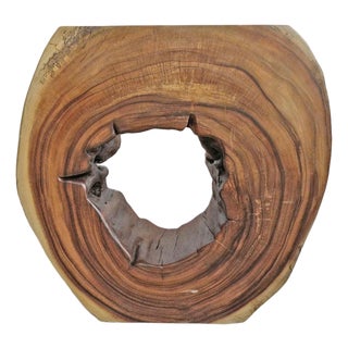 Monkey Pod Wood Organic Modern Side Table For Sale