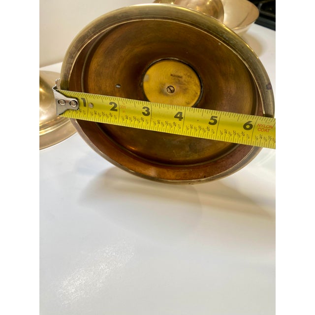 1960s Sarreid Mid-Century Modern Brass Candle Holders With Concave Reflectors a Pair For Sale - Image 15 of 16