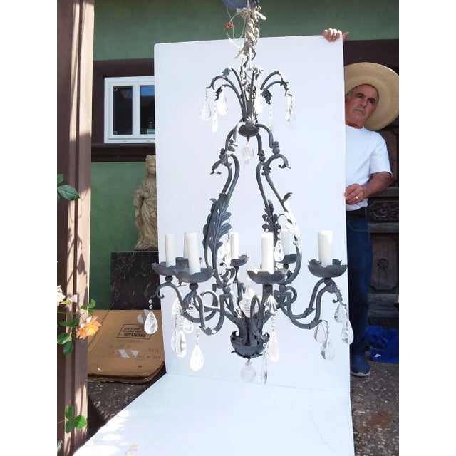 1990s 1990s Large Rock Crystal Chandelier For Sale - Image 5 of 10