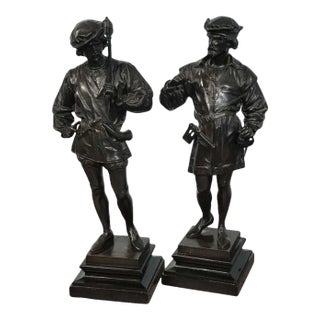 Late 19th Century Antique Bronzes of Standing Turks, Signed Guillot - a Pair For Sale