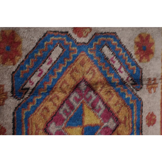 1970s Vintage Caucasian Pattern Rug 2'3'' X 10'9'' For Sale - Image 6 of 12