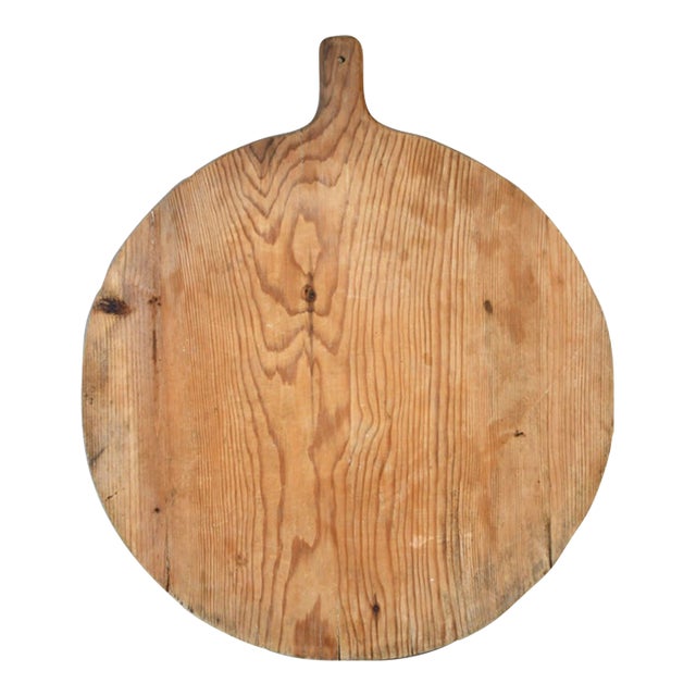 Antique European Round Carved Breadboard - Large III For Sale