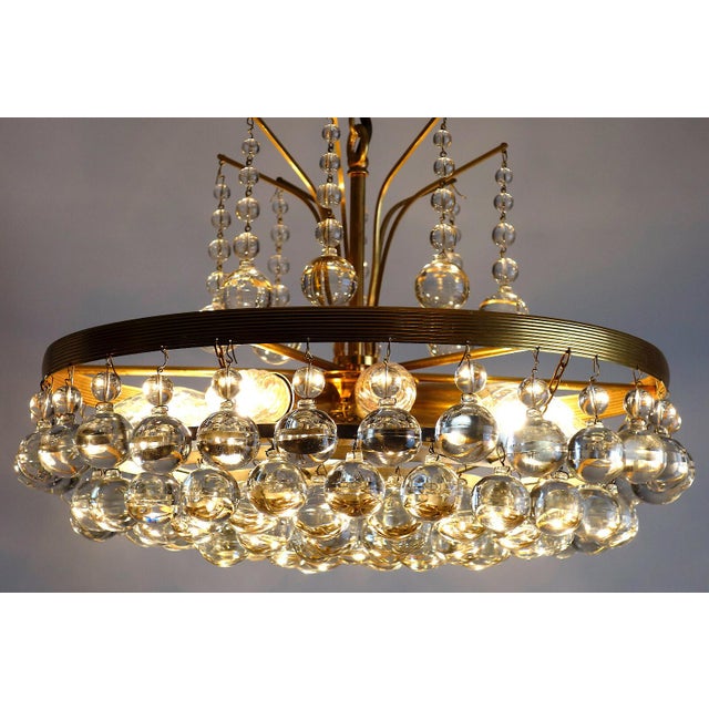Brass and Glass Drop 8-Light Chandelier from Christoph Palme, 1960s For Sale - Image 11 of 13