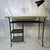 Metal Mid Century Formica Top Iron Mesh Student Desk Built in Lamp With Matching Chair For Sale - Image 7 of 12