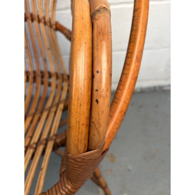 Vintage Bamboo and Rattan Lounge Chair For Sale - Image 12 of 14