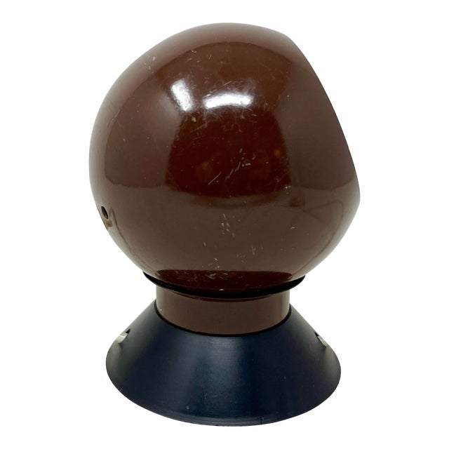 1970s Danish Modern Minimalist Metal Brown Eyeball Adjustable Lamp by Hamalux For Sale