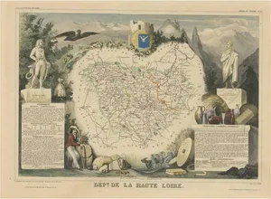 Antique Map of the Department of Haute Loire