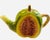 Art Deco Vintage Trompe De L’ Oeil Ceramic Watermelon Shaped Tea Pot For Sale - Image 3 of 13