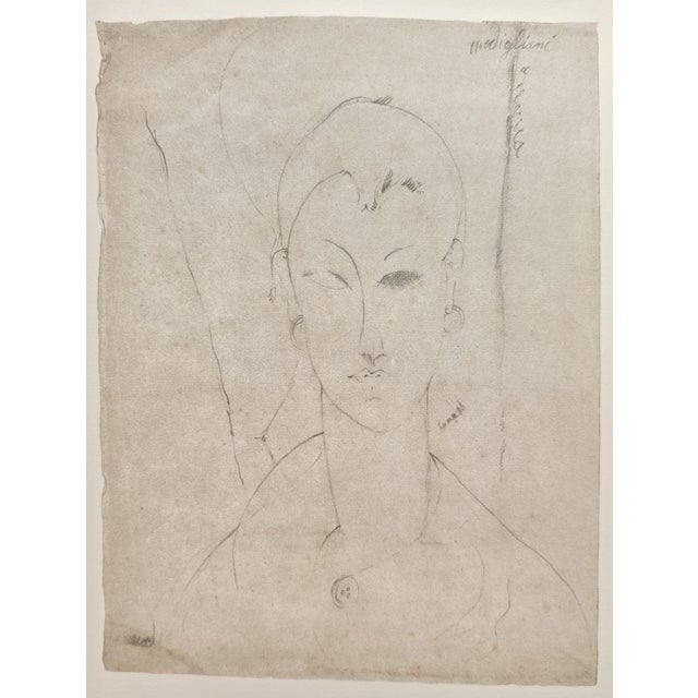 Beige A. Modigliani, Ritratto di Donna / Portrait of a Woman, Lithograph For Sale - Image 8 of 8