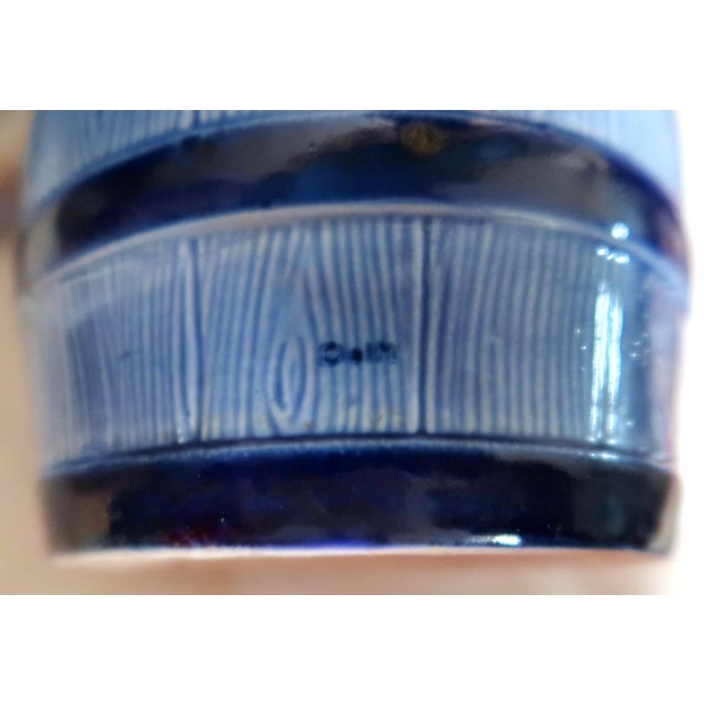 Delft Vintage Porcelain Tobacco Box With Uncommon Figural Lid For Sale - Image 11 of 11