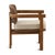 Contemporary Modern Brown Faux Wicker & Teak Outdoor Arm Chair For Sale - Image 3 of 7