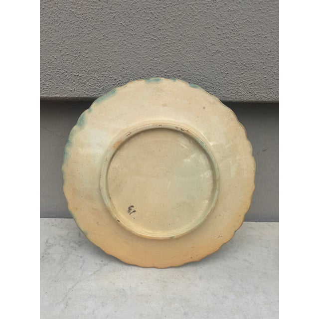 French Majolica Asparagus Plate Salins, Circa 1890 For Sale - Image 4 of 4