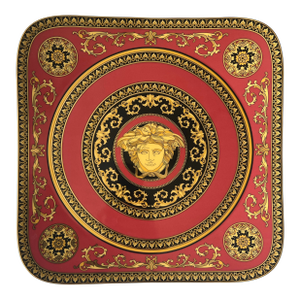 1990s Versace Medusa Red by Rosenthal Square Charger Plate