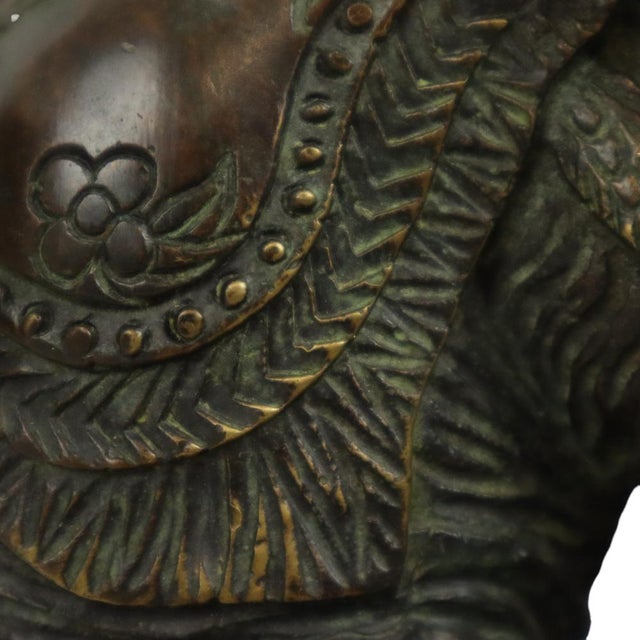Elephant Bookends in Patinated Bronze, Set of 2 For Sale - Image 12 of 14
