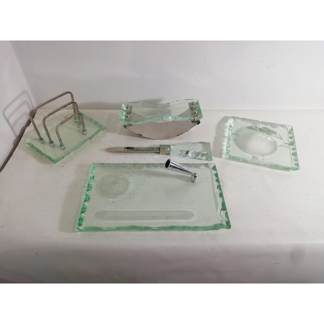 Vintage Italian Desk Set by Pietro Chiesa for Fontana Arte, 1950s, Set of 5 For Sale - Image 10 of 10