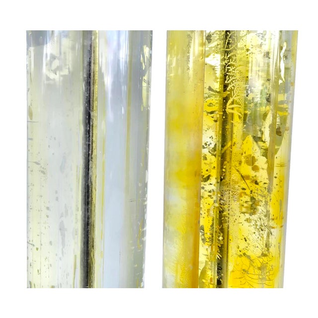 Mid 20th Century Frederick Cooper Chicago Fractal Resin Tall Table Lamps, Set of 2 For Sale - Image 16 of 17