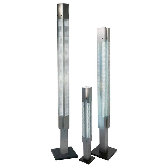 Mid-Century Modern Aluminium Signal Column Floor Lamps from Serge Mouille, Set of 3 For Sale - Image 13 of 13