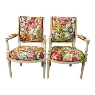 French Vintage Directoire Style Armchairs For Sale