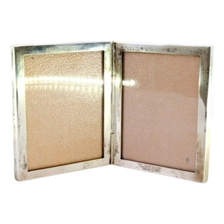 Double Frame in Silver Lined with Wood For Sale