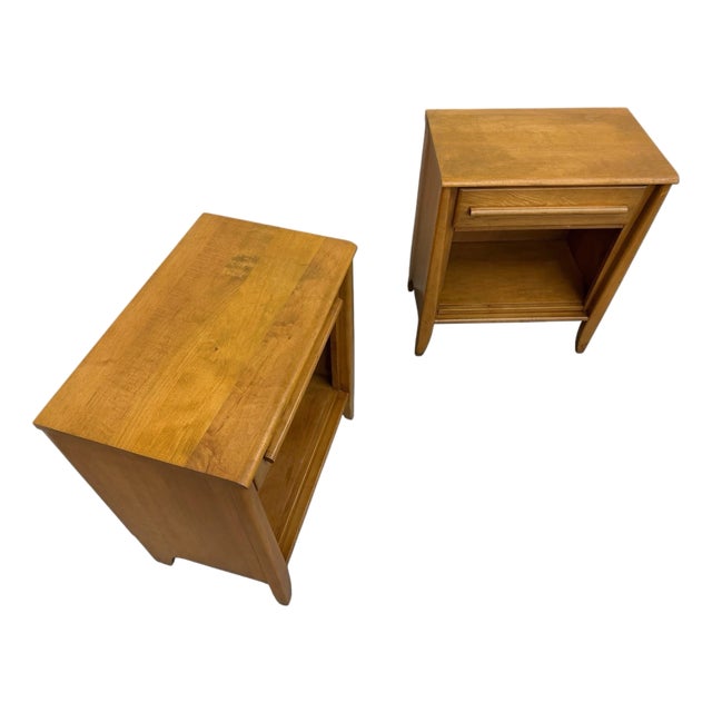 Mid-Century Modern Heywood Wakefield Style Nightstands - Set of 2 For Sale