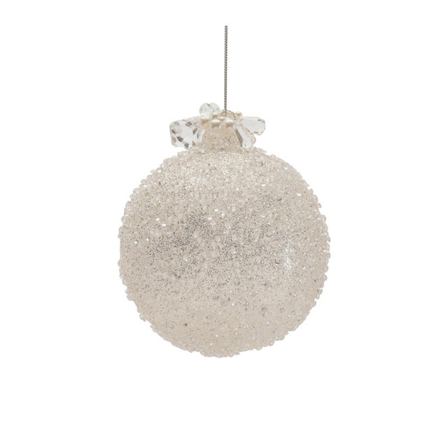 2020s Glass Drop Ornaments (Set of 4)  5" x 7" Christmas Tree Decorations For Sale - Image 5 of 7