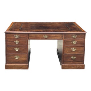 Large 18th Century George III Mahogany Partners Desk, 1790 For Sale
