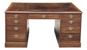 Large 18th Century George III Mahogany Partners Desk, 1790