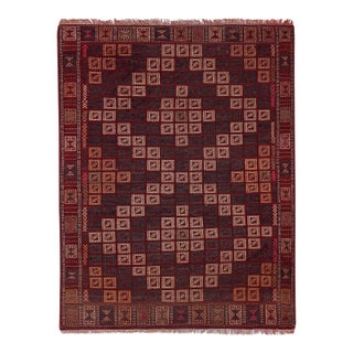 Mid-Century Jajim Kilim Rug With Tribal Borders 4'9'' X 6'9'' For Sale