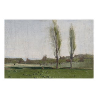 Unknown, Spring Landscape with Poplar Trees, 1800s, Oil on Panel For Sale