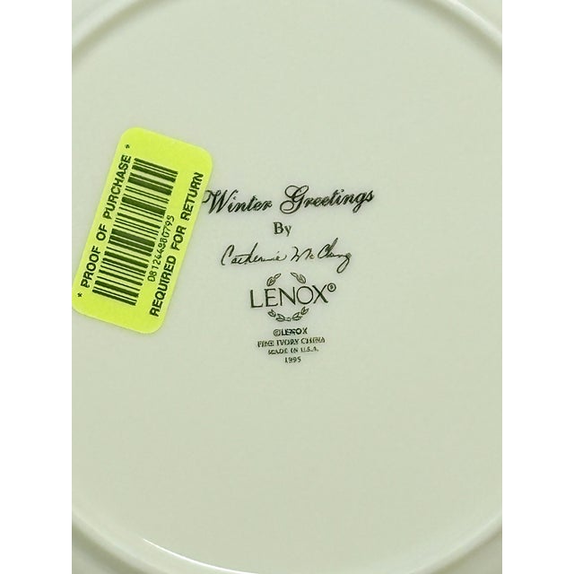 1990s Lenox “ Winter Greetings” Side Plates ~ Set of 6 For Sale In Salt Lake City - Image 6 of 9
