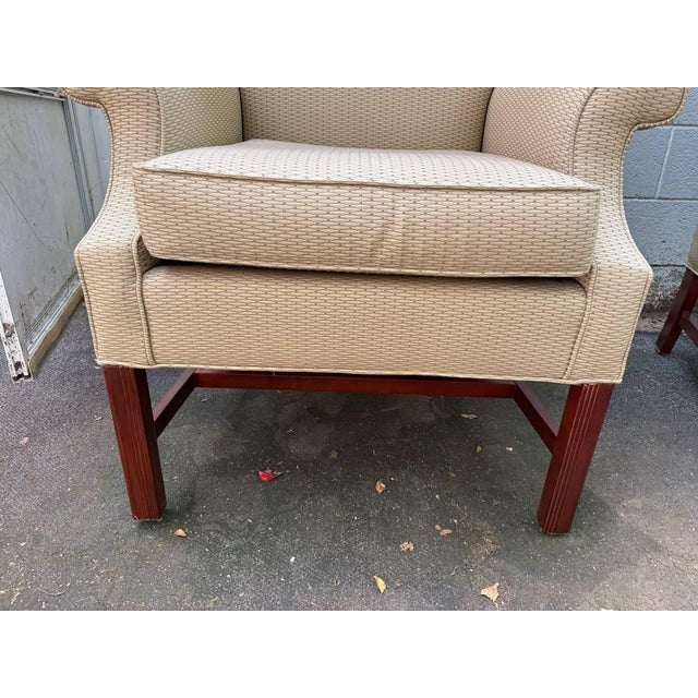 Early 21st Century Pair of George III Wingback Chairs by St. Timothy Chair Company For Sale - Image 5 of 18