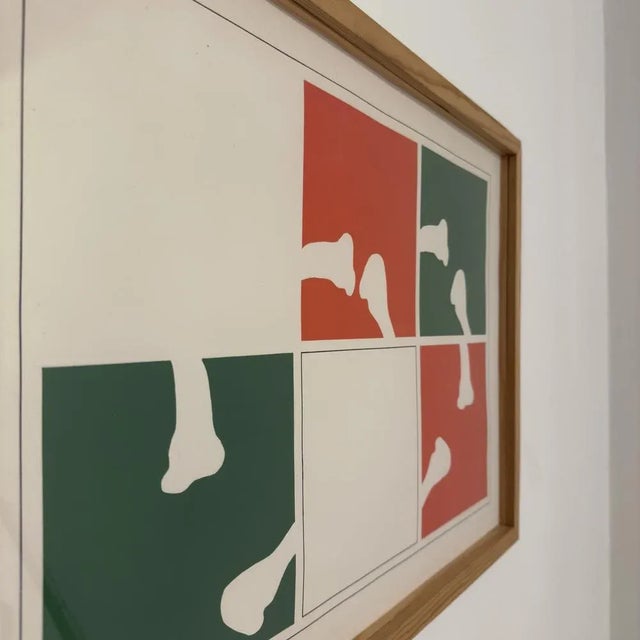 Ettore Sordini, Composition, 1970s, Lithograph, in Flawless conditions. Designed 1970 to 1979 This piece has an...