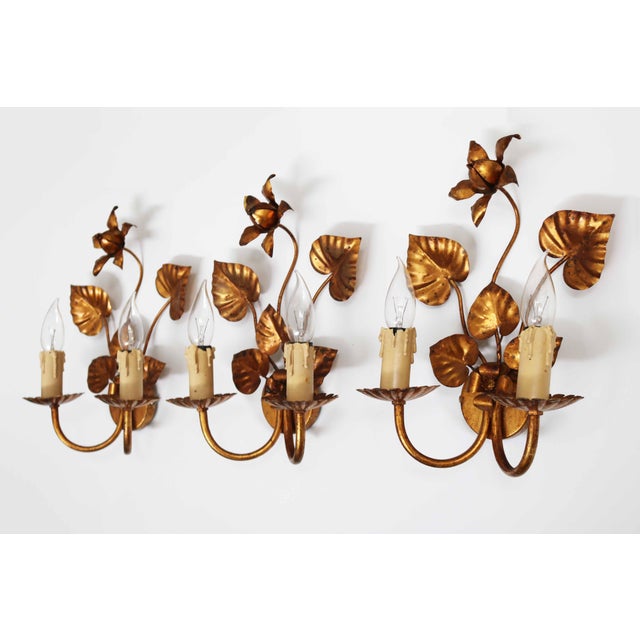 Florentine Hollywood Regency Wall Lamp, Italy, 1970s For Sale - Image 6 of 7