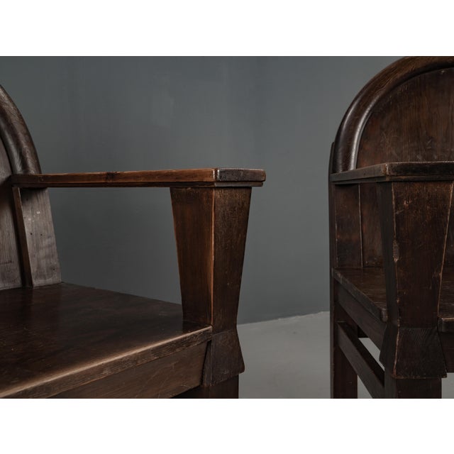 Set of Armchairs with Soul in Pinewood, 1940s For Sale - Image 18 of 18