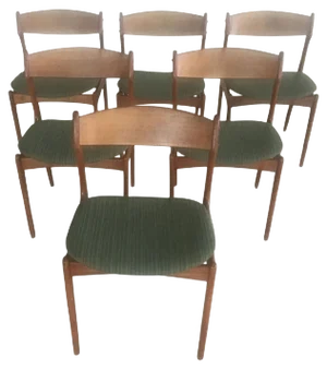 Danish Teak Dining Chairs by Erik Buch for Odense Maskinsnedkeri / O.D. Møbler, Customizable Reupholstery, 1960s, Set of 6