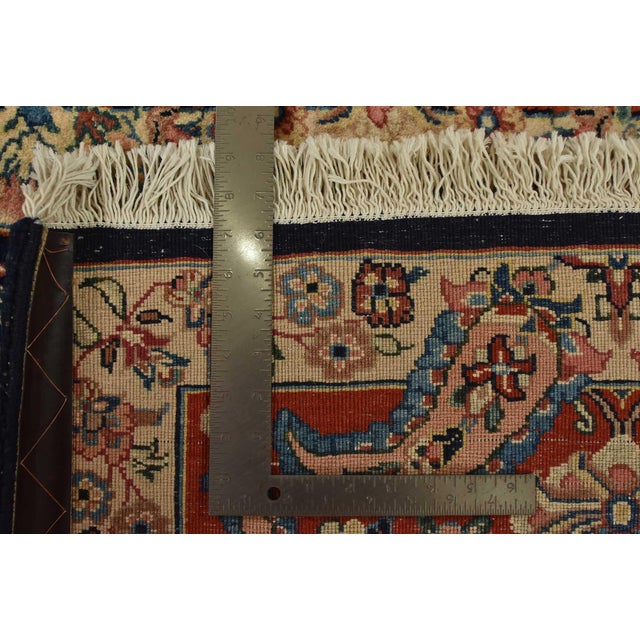 Sarouk Rug 7’1” X 9’11” Blue Wool Vintage Traditional Hand-Knotted Carpet For Sale - Image 15 of 15