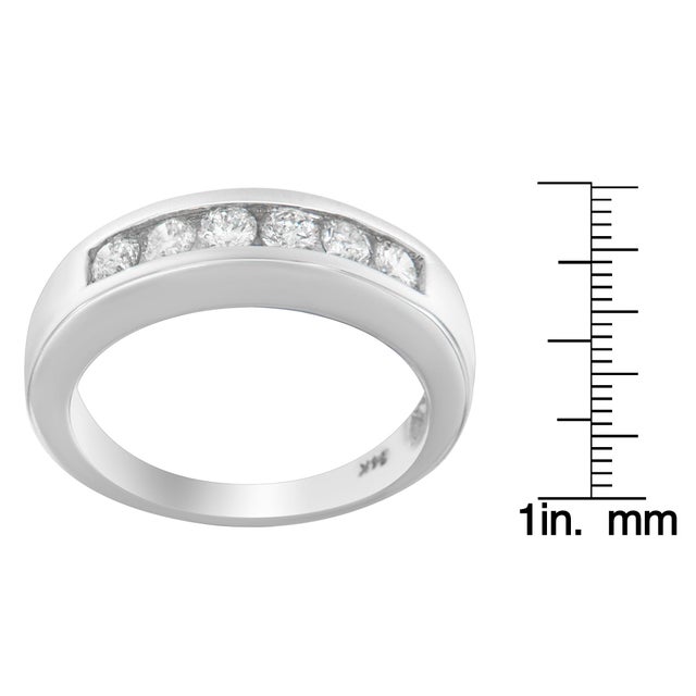 14K White Gold 3/4ct. TDW Diamond Channel Band Ring (H-I, I1-I2) For Sale - Image 4 of 4