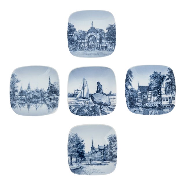 Vintage Bing & Grondahl Danish Landmark Mini Wall Plates by Kjeld Bonfils – Set of 5 For Sale