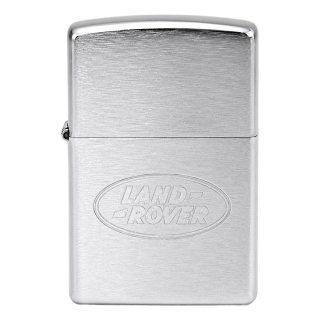Vintage Land Rover Brushed Chrome Silver Zippo Lighter For Sale