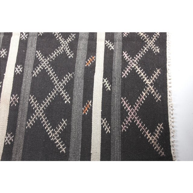 Tribal Vintage Cicim Kilim With Modern X-Motif Design – Handwoven Anatolian Flatweave Kilim -7' 3'' X 10' 6'' For Sale - Image 3 of 10