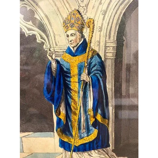 English Antique Hand Colored Etching and Aquatint, Rojer Walden, Bishop of London, 1813 For Sale - Image 3 of 10