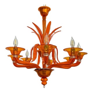 Orange Chandelier by Barovier & Toso For Sale